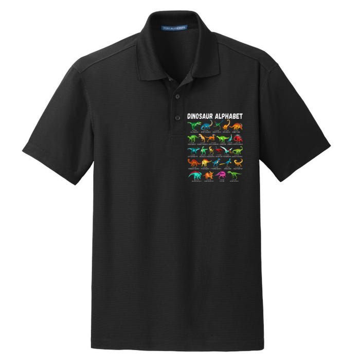 Types Of Dinosaurs Alphabet Az Abc Dino Identification Dry Zone Grid Polo