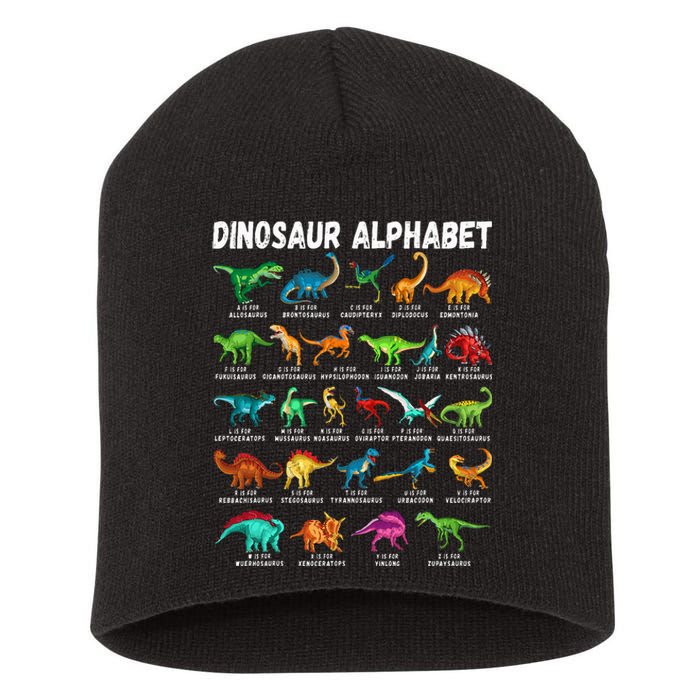 Types Of Dinosaurs Alphabet Az Abc Dino Identification Short Acrylic Beanie