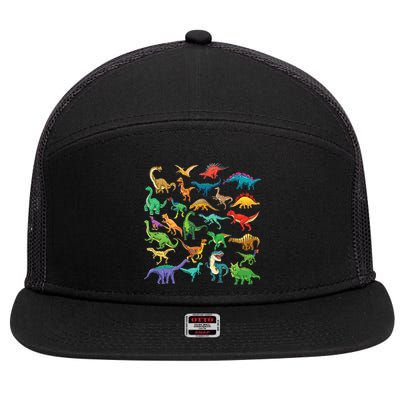 Types Of Dinosaurs Graphics Dino Identification 7 Panel Mesh Trucker Snapback Hat