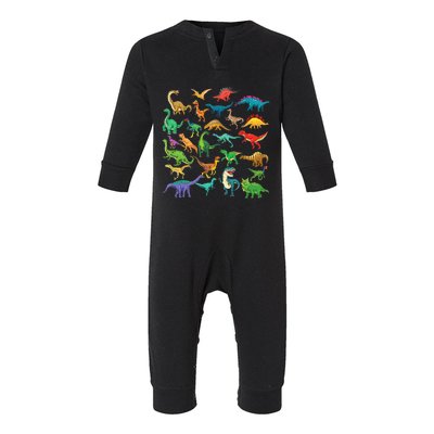 Types Of Dinosaurs Graphics Dino Identification Infant Fleece One Piece