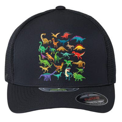 Types Of Dinosaurs Graphics Dino Identification Flexfit Unipanel Trucker Cap