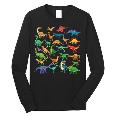 Types Of Dinosaurs Graphics Dino Identification Long Sleeve Shirt