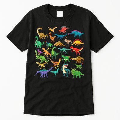 Types Of Dinosaurs Graphics Dino Identification Tall T-Shirt