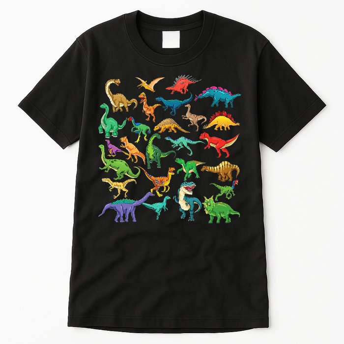 Types Of Dinosaurs Graphics Dino Identification Tall T-Shirt