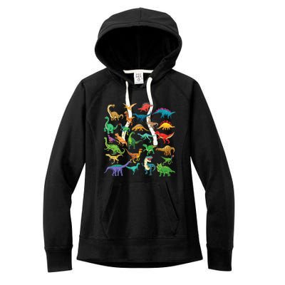 Types Of Dinosaurs Graphics Dino Identification Women's Fleece Hoodie