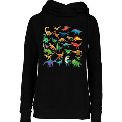 Types Of Dinosaurs Graphics Dino Identification Womens Funnel Neck Pullover Hood