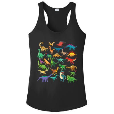 Types Of Dinosaurs Graphics Dino Identification Ladies PosiCharge Competitor Racerback Tank