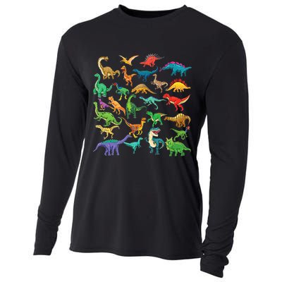 Types Of Dinosaurs Graphics Dino Identification Cooling Performance Long Sleeve Crew