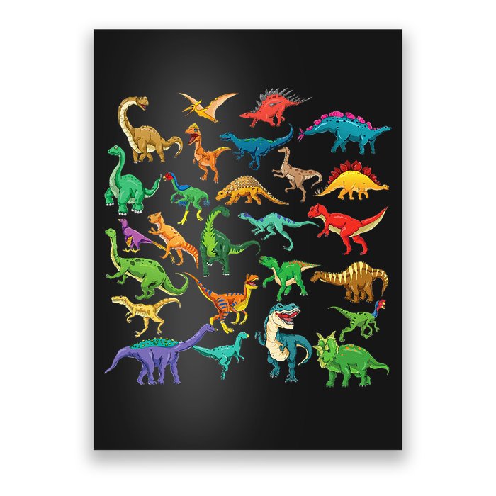 Types Of Dinosaurs Graphics Dino Identification Poster