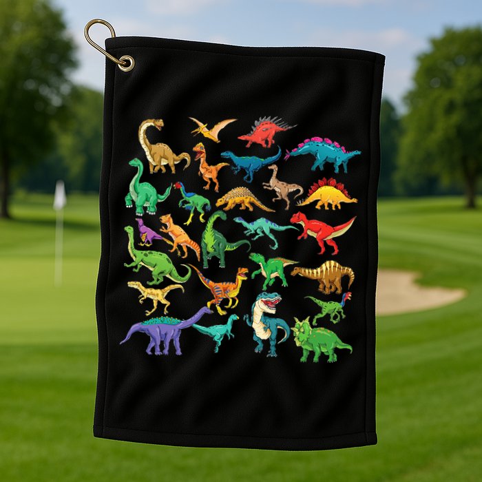 Types Of Dinosaurs Graphics Dino Identification Golf Towel