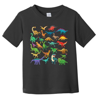 Types Of Dinosaurs Graphics Dino Identification Toddler T-Shirt
