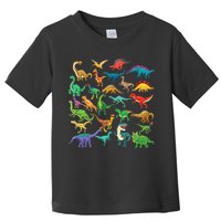 Types Of Dinosaurs Graphics Dino Identification Toddler T-Shirt