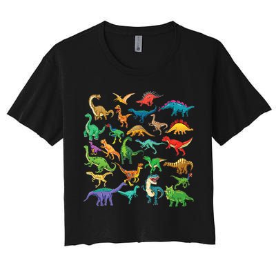 Types Of Dinosaurs Graphics Dino Identification Crop Top