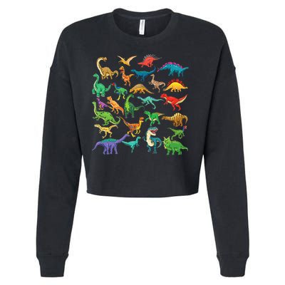 Types Of Dinosaurs Graphics Dino Identification Cropped Pullover Crew