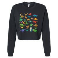 Types Of Dinosaurs Graphics Dino Identification Cropped Pullover Crew