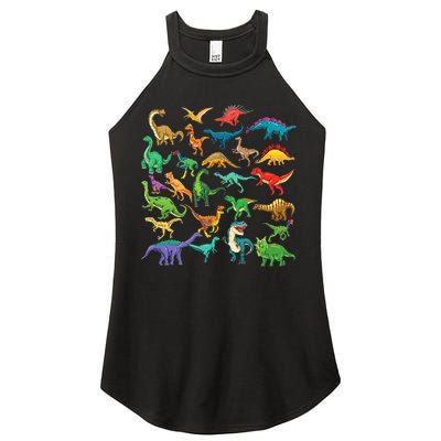 Types Of Dinosaurs Graphics Dino Identification Women's Perfect Tri Rocker Tank