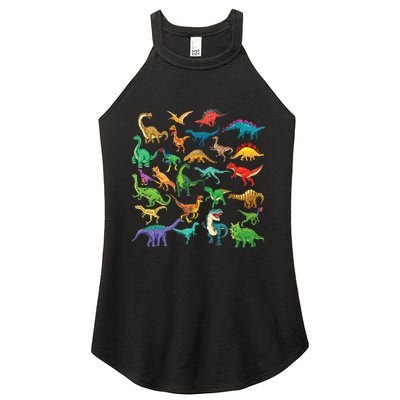 Types Of Dinosaurs Graphics Dino Identification Women's Perfect Tri Rocker Tank