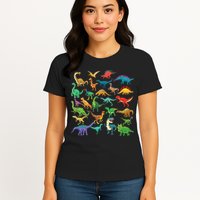 Types Of Dinosaurs Graphics Dino Identification Womens T-Shirt