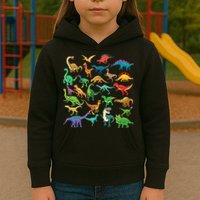 Types Of Dinosaurs Graphics Dino Identification Kids Hoodie