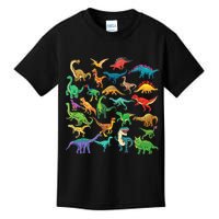 Types Of Dinosaurs Graphics Dino Identification Kids T-Shirt