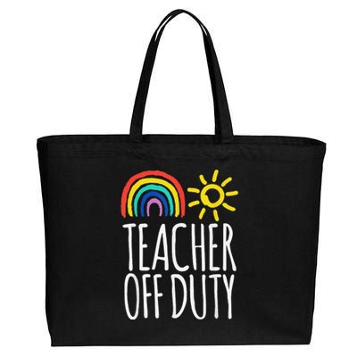 Teacher Off Duty End Of School Cotton Canvas Jumbo Tote