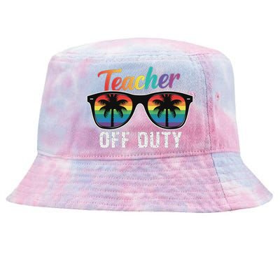 Teacher Off Duty Last Day Of School Teacher Summer Tie-Dyed Bucket Hat