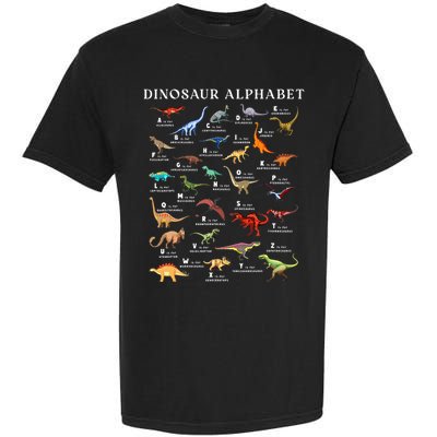 Types Of Dinosaurs Alphabet Abc Dino Identification Az Garment-Dyed Heavyweight T-Shirt
