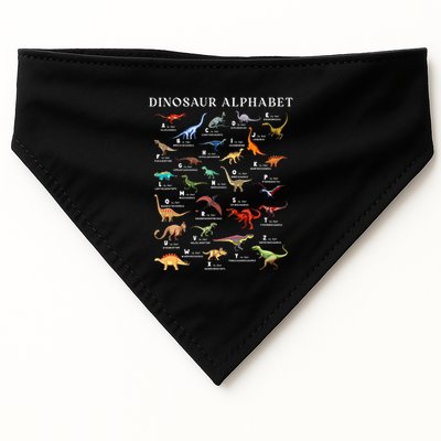 Types Of Dinosaurs Alphabet Abc Dino Identification Az USA-Made Doggie Bandana