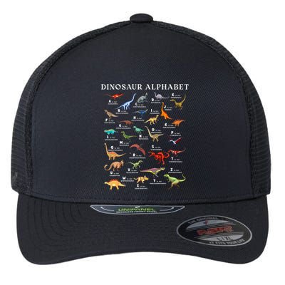 Types Of Dinosaurs Alphabet Abc Dino Identification Az Flexfit Unipanel Trucker Cap