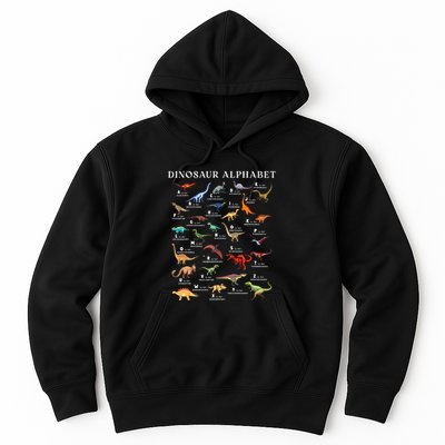Types Of Dinosaurs Alphabet Abc Dino Identification Az Hoodie