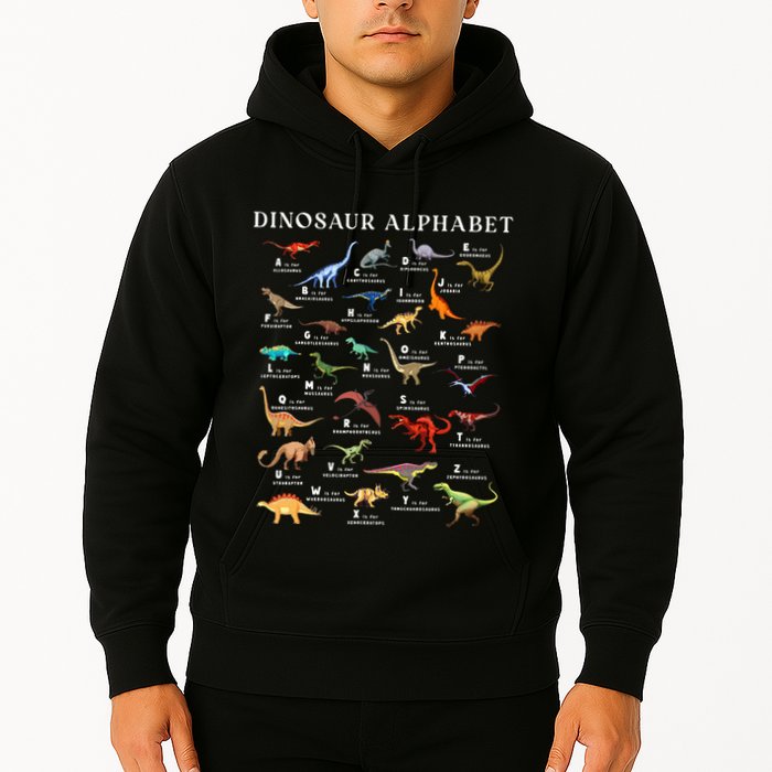 Types Of Dinosaurs Alphabet Abc Dino Identification Az Hoodie
