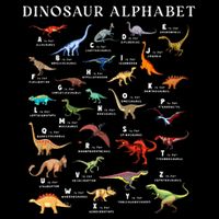 Types Of Dinosaurs Alphabet Abc Dino Identification Az Full-Length Apron With Pockets