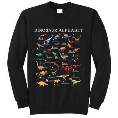 Types Of Dinosaurs Alphabet Abc Dino Identification Az Sweatshirt