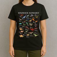 Types Of Dinosaurs Alphabet Abc Dino Identification Az T-Shirt