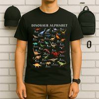 Types Of Dinosaurs Alphabet Abc Dino Identification Az T-Shirt