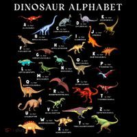 Types Of Dinosaurs Alphabet Abc Dino Identification Az T-Shirt