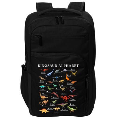Types Of Dinosaurs Alphabet Abc Dino Identification Az Impact Tech Backpack