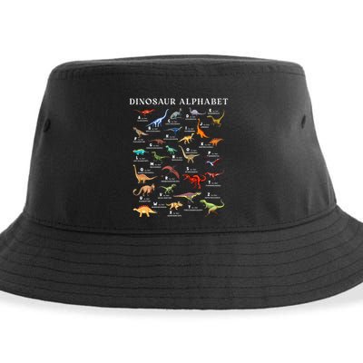 Types Of Dinosaurs Alphabet Abc Dino Identification Az Sustainable Bucket Hat