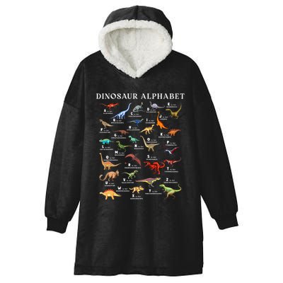 Types Of Dinosaurs Alphabet Abc Dino Identification Az Hooded Wearable Blanket