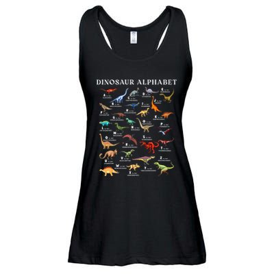 Types Of Dinosaurs Alphabet Abc Dino Identification Az Ladies Essential Flowy Tank