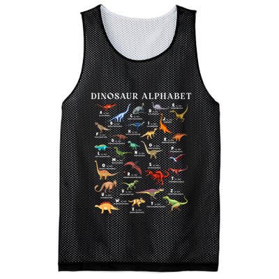 Types Of Dinosaurs Alphabet Abc Dino Identification Az Mesh Reversible Basketball Jersey Tank