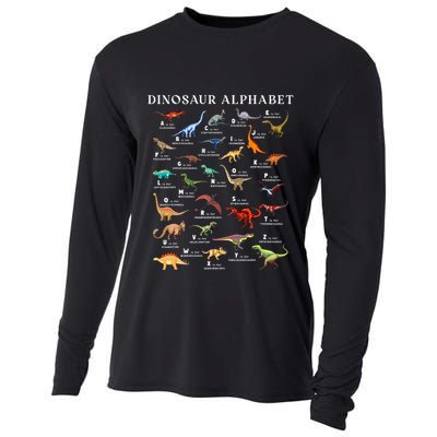 Types Of Dinosaurs Alphabet Abc Dino Identification Az Cooling Performance Long Sleeve Crew