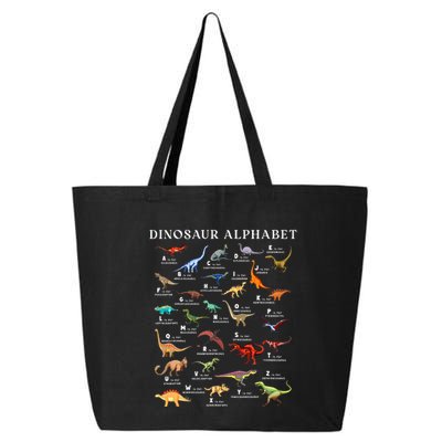 Types Of Dinosaurs Alphabet Abc Dino Identification Az 25L Jumbo Tote