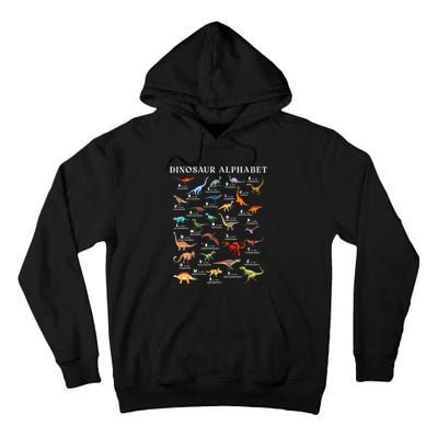 Types Of Dinosaurs Alphabet Abc Dino Identification Az Tall Hoodie