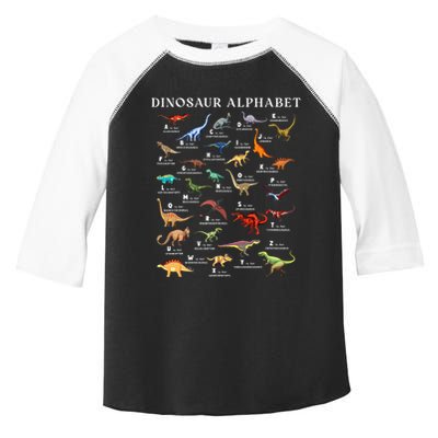 Types Of Dinosaurs Alphabet Abc Dino Identification Az Toddler Fine Jersey T-Shirt