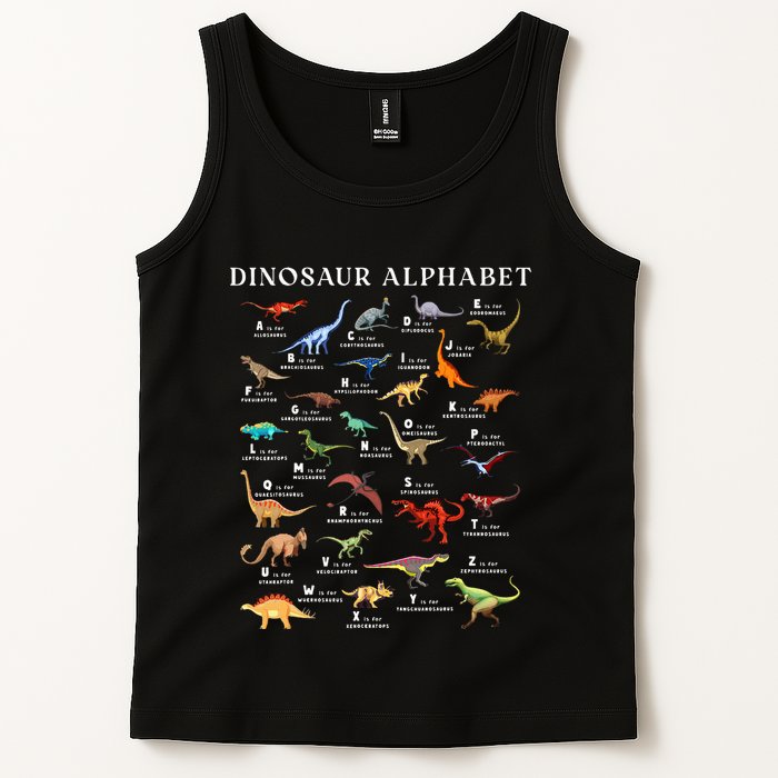 Types Of Dinosaurs Alphabet Abc Dino Identification Az Tank Top