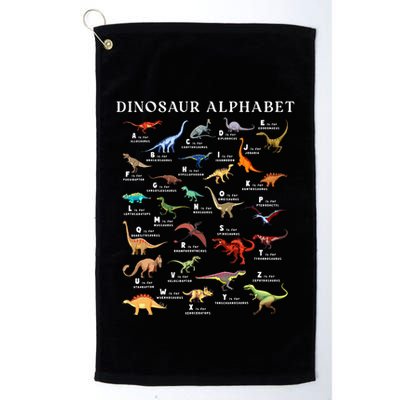 Types Of Dinosaurs Alphabet Abc Dino Identification Az Golf Towel