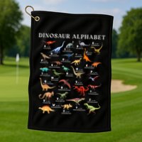 Types Of Dinosaurs Alphabet Abc Dino Identification Az Golf Towel