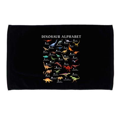 Types Of Dinosaurs Alphabet Abc Dino Identification Az Microfiber Hand Towel