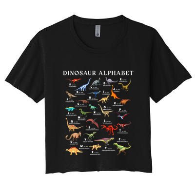 Types Of Dinosaurs Alphabet Abc Dino Identification Az Crop Top